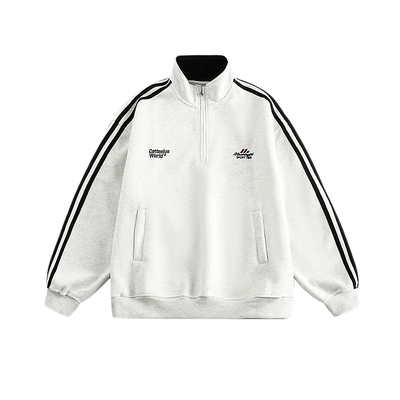 悟空有货秋季美式复古织带刺绣开衫卫衣男女潮牌宽松立领运动夹克