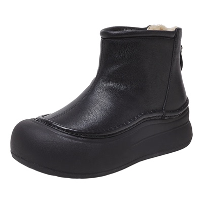 真皮厚底增高复古时尚马丁靴女