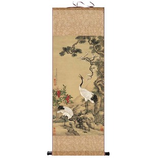 沈铨花鸟画卷轴挂画仿古画复制品名人字画卧室玄关书房茶室装饰画