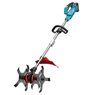 硬土手持锂电微耕机松土机农用翻土机小型家用电动割草锄头旋耕机