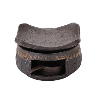 粗陶手作日式烘烤炉陶瓷熏香雪松香薰炉烤茶炉桌面蜡烛温茶炉老式