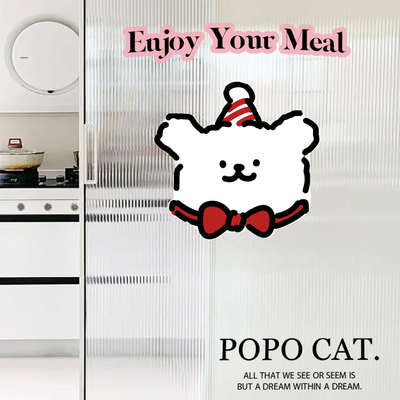 线条小狗玻璃贴纸高颜值厨房门贴纸静电贴防撞贴纸可爱贴纸装饰