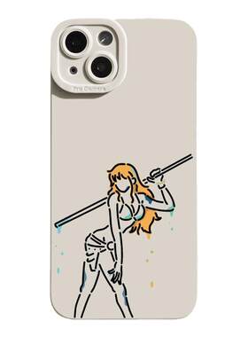 小贼猫娜美iPhone15苹果14Promax手机壳13mini套12Pro新款x全包防摔xr小众xsmax高级感8plus网红7简约se3适用