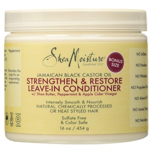 牙买加shea moisture黑蓖麻油免洗护发素cgm洗护修护润发乳自然卷