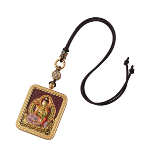 浮雕朱砂本命像汽车挂件藏式唐卡生肖马车内挂饰生日礼物车吊坠