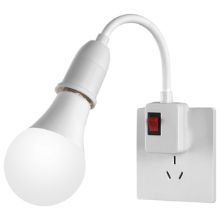 家用床头E27螺口灯头灯座带插头插座led节能灯卧室照明小夜灯泡