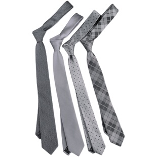 绅士灰色领带男韩版潮流工作上班手系职业衬衫正装男士休闲黑领带