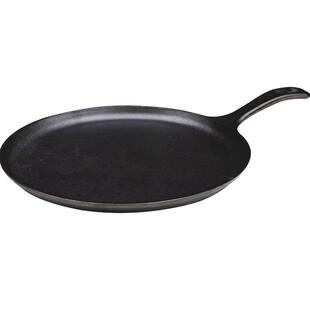 Lodge美国进口无涂层不易粘铸铁平底烙饼煎锅披萨烤盘煎饼锅27cm