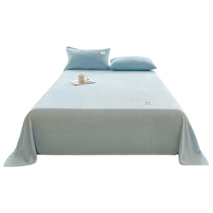 冬季加绒牛奶绒床单单件加厚珊瑚绒床笠三件套毛绒床垫保护罩单人