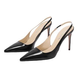 Prada普拉达 女士尖头露跟高跟鞋凉鞋后饰带鞋 1I164N 069