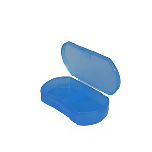 便携日式迷你随身透明2分格药盒子 一周药品分装小号收纳盒 早晚