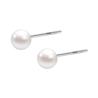 999纯银天然淡水珍珠耳钉