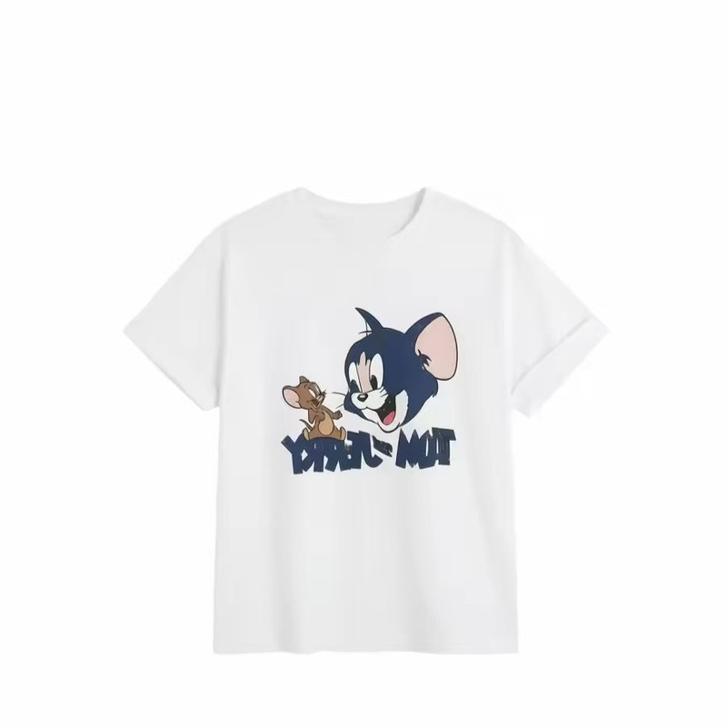 韩系卡通猫和老鼠短袖T恤女