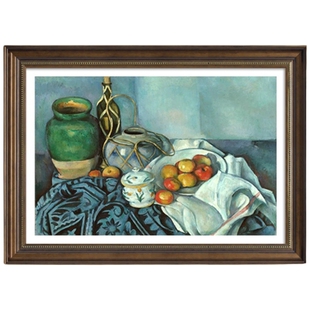 保罗塞尚油画装饰画世界名画水果静物餐厅壁画写生水粉挂画北欧风