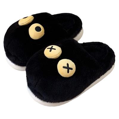 细细条搞怪可爱大眼睛软底棉拖鞋