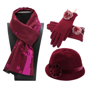 新年春节礼物实用生日送妈妈婆婆奶奶中老年长辈老人秋冬围巾帽子