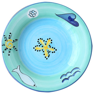 釉下彩陶瓷餐具 茶点心碟子6寸吐骨头盘碟精致手彩绘家用小菜盘子