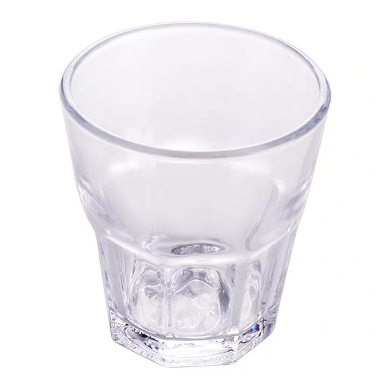ktv钢化玻璃杯套装装6只八角玻璃杯