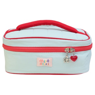 默默爱可爱撞色化妆包女2025新款大容量便携手提随身护肤品收纳袋