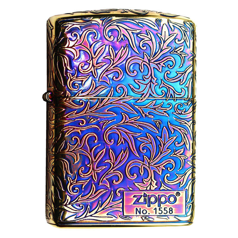 Zippo日版镀银唐草限量繁花火机