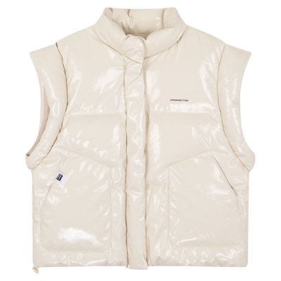 pushBUTTON秋冬女士亮面立领保暖背心羽绒马甲银泰 301604