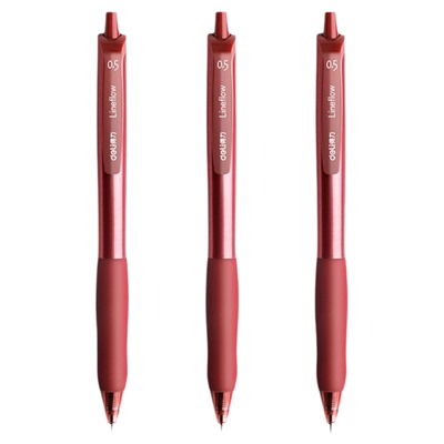 得力红色S60臻顺滑油墨中性笔子弹头0.5mm笔芯按动式多色复古风老师批改作业学生办公考试刷题笔高颜值签字笔