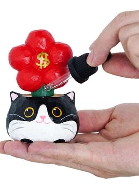 猫咪摆件有钱花治愈系香薰扩香器木雕走心送女生闺蜜生日礼物毕业