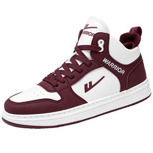 回力帆布高帮女鞋2026春季新款休闲鞋百搭运动跑步情侣酒红色板鞋