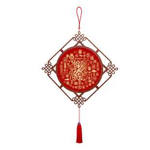 福寿喜招财进宝吉祥字画中国结入户进门玄关挂件客餐厅过道装饰画