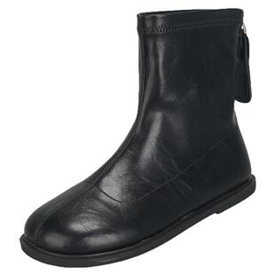 宽胖脚大码女鞋41到43秋季新款真皮短靴瘦瘦靴弹力靴单靴宽头女靴