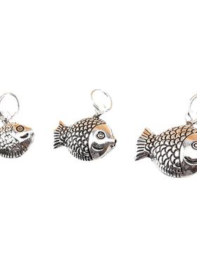 吊坠泰银复古亲嘴鱼diy手链戒指