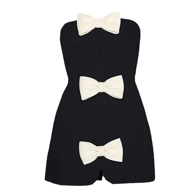 气质高级感名媛蝴蝶结女夏法式