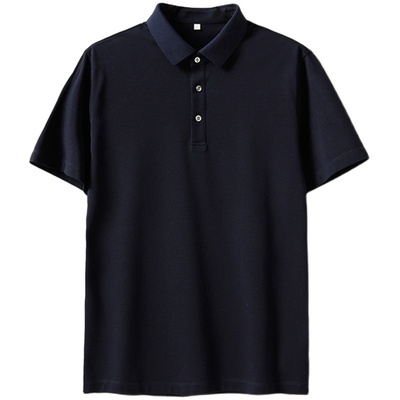海岛棉简约Polo领短袖T恤