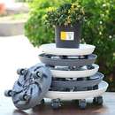 圆形大花盆托盘带轮子接水透气 橡胶滚轮不伤地板承重花盆底托