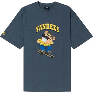 【自营】MLB短袖男女装新款皱眉熊老花上衣滑板宽松休闲装圆领T恤