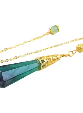 天然水晶灵摆吊坠绿色萤石