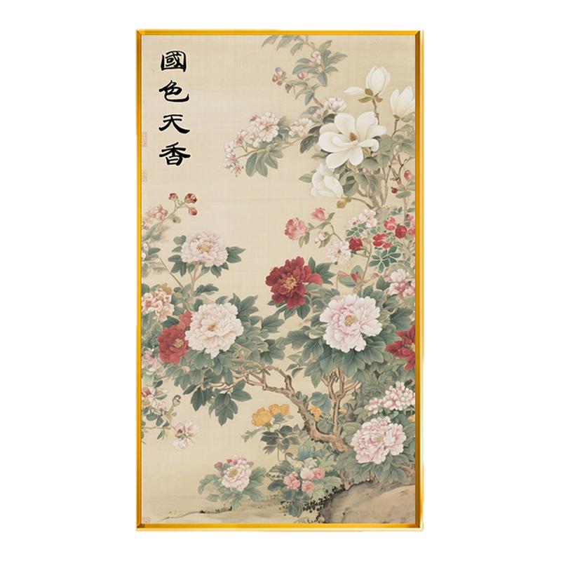 国色天香十字绣牡丹花开富贵满绣自己手工全绣制作玄关新中式挂画