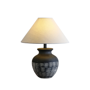 侘寂风陶罐台灯日式复古客厅沙发旁书房卧室床头灯民宿茶室设计师