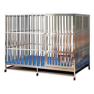 不锈钢狗笼大型犬专用金毛宠物狗窝加粗方管折叠狗笼子中型犬边牧