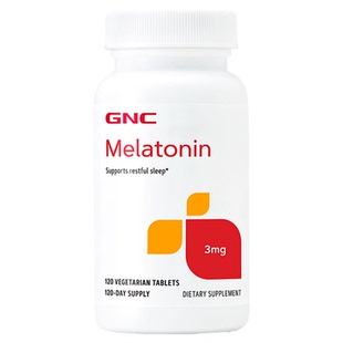 27年7月效期gnc melatonin褪黑素安瓶助眠睡眠片3mg120粒美乐通宁