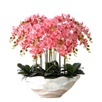 超大型蝴蝶兰仿真花套装假花盆栽塑料花酒店大堂客厅玄关装饰摆设