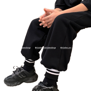 男童加绒裤子一体绒卫裤儿童加厚运动裤潮牌大童男装加宽大码冬装