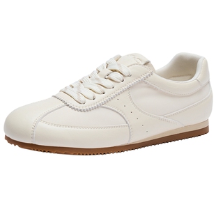 热风平底德训鞋女款2025年冬季新款户外运动休闲鞋银色轻便板鞋子