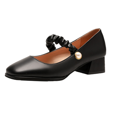 宏娇妹单鞋玛丽珍中跟舒适