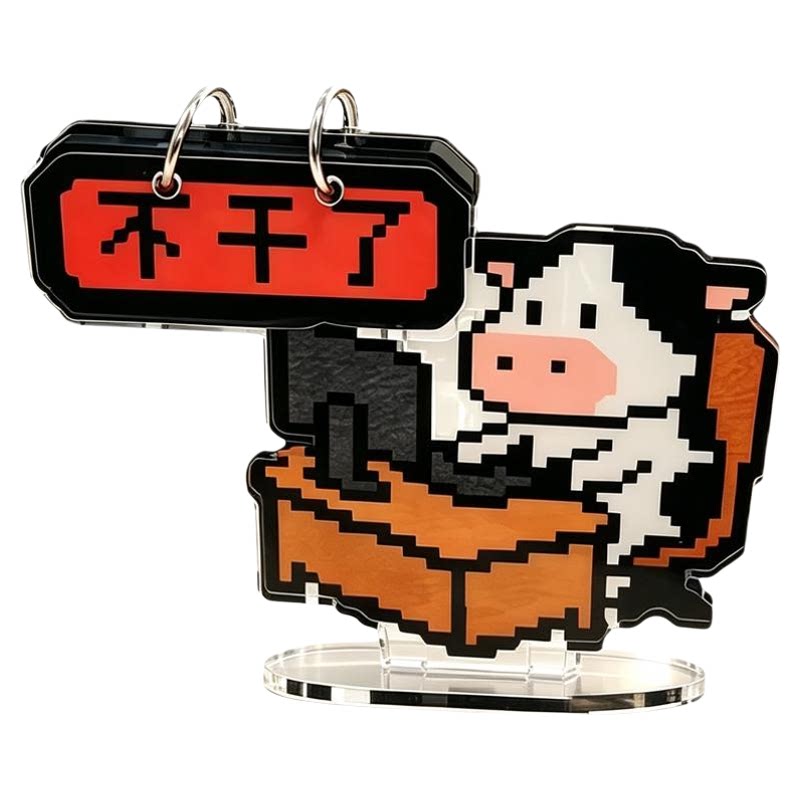 牛马打工人办公室可翻牌立牌创意加厚高清亚克力桌面可翻立牌摆件