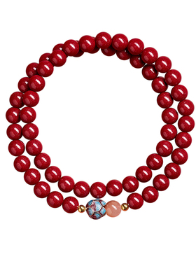 【好运莲莲】朱砂双圈手串