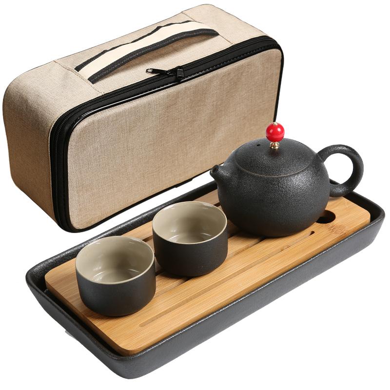 陶瓷便携式提梁壶功夫旅行茶具