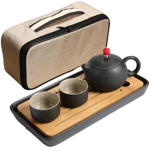 陶瓷便携式提梁壶功夫旅行茶具