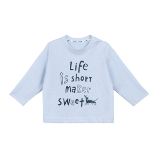 小O爸男婴童 宝宝长袖t恤亲子2026新款婴儿薄款雪花棉防晒罩衫