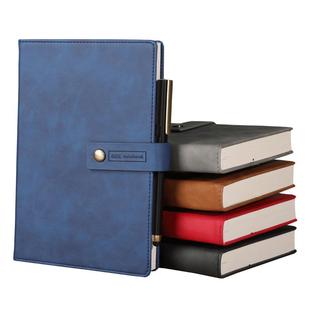 笔记本子加厚A5软皮记事本简约ins风日记本商务办公人士b5工作会议记录本手账本文具用品礼盒装定制可印logo